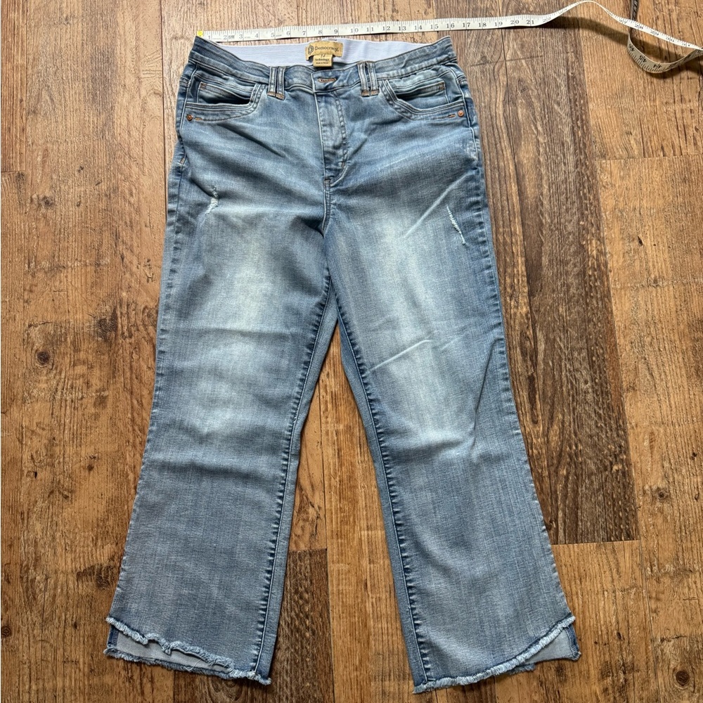 Democracy Itty Bitty More Uncut Pants, Cropped Light Blue Vintage, 14